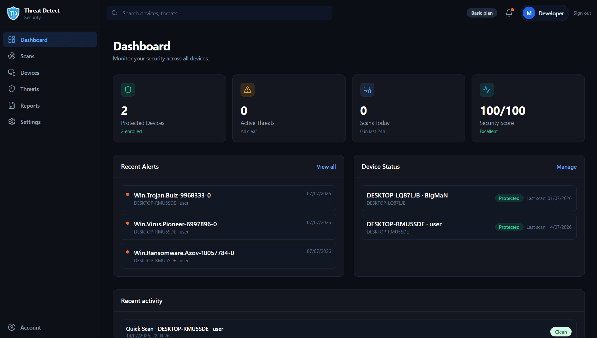 01 threat detect 01 dashboard